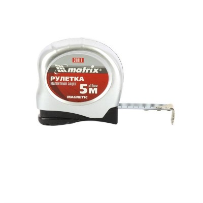 Рулетка Magnetic, 5м*19мм магнитный зацеп MATRIX